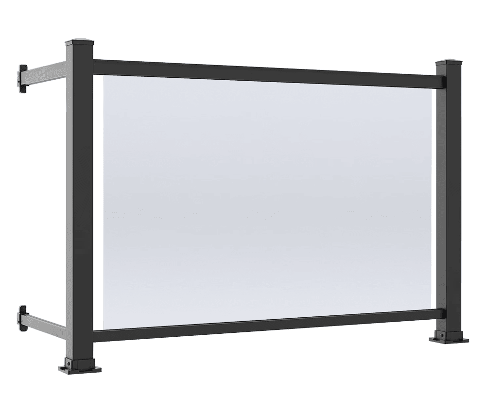 Clôture moderne en verre clair (48″)