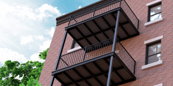 Structure et cadre de balcon en aluminium